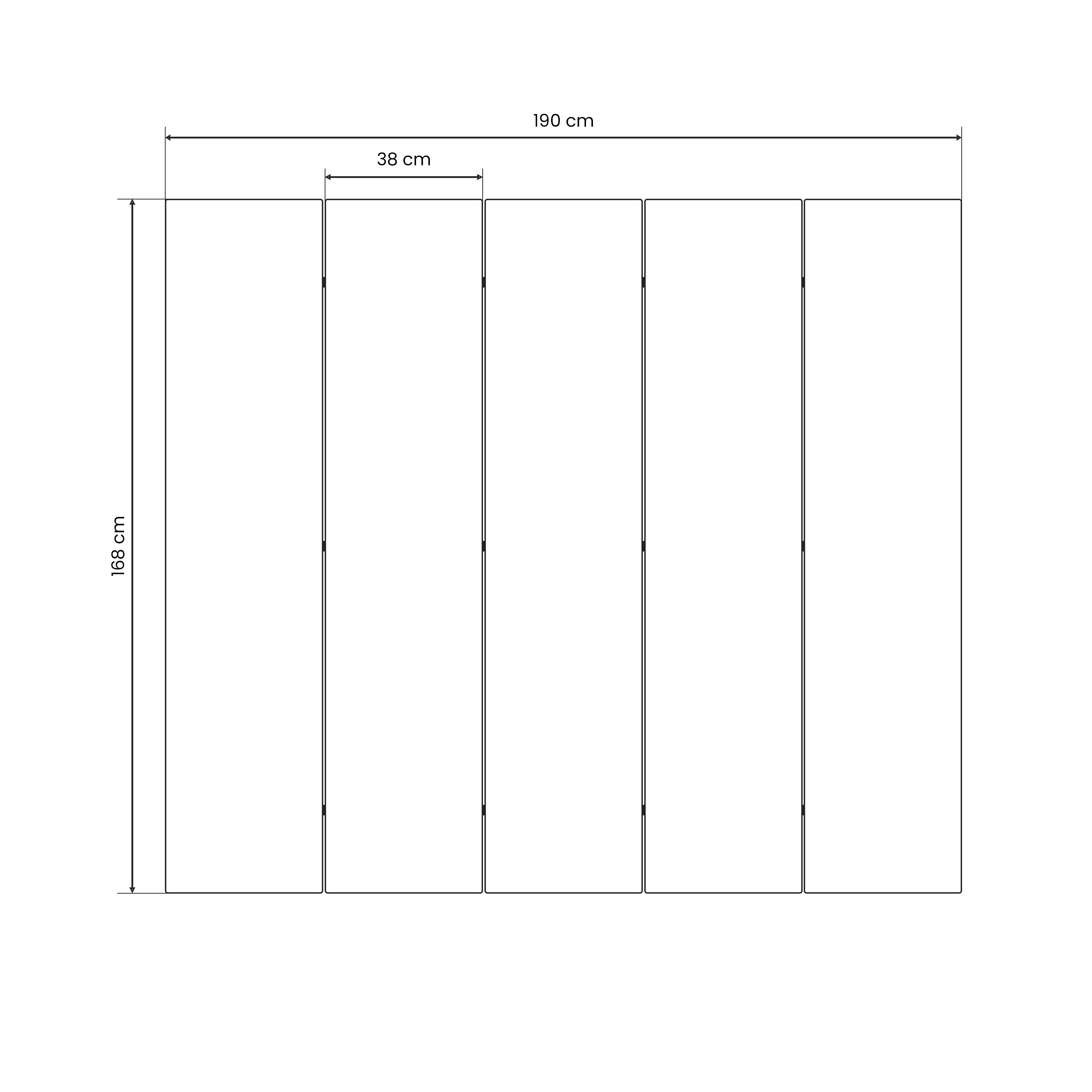 COLORFUL STRINGS Decorative 5-Panel Room Divider